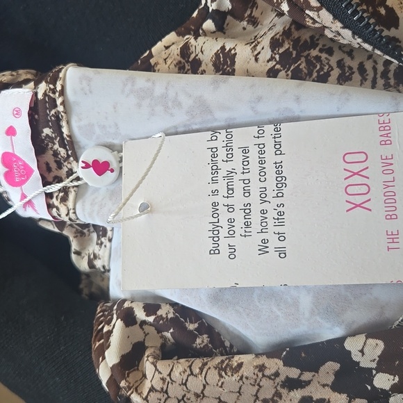 Buddy Love Vonn Elastic Track Jacket In Slither Brown & Black Snake Print Size M - Picture 13 of 13